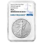 2026 (w) $1 American Silver Eagle Ngc MS69 Blue Label. Fixed Price $103.00.