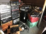 Huge Lot Audio Mixers Sound Equipment Power Amplifiers Cables Most Untested. Fixed Price $3000.00.