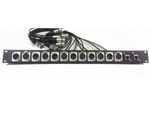 Custom Patch Panel Amplifier Rack Wired 3FT Line Tails (12) Xlr (2) CAT5 Thru. Fixed Price $558.00.