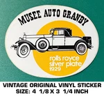 Musee Auto Granby Vintage Original Vinyl Decal Sticker-rolls Royce Silver 1929. Fixed Price $6.54.