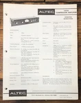 Altec Model 1591A Compressor Owners & Schematic Manual *original*. Fixed Price $24.97.