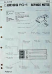 Boss PD-1 Distortion Foot Pedal Original Roland / Service Notes Manual 1979. Fixed Price $39.99.