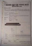Original Roland Service Notes- Boss GE-131 Graphic Equalizer. Fixed Price $16.00.