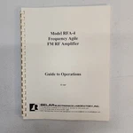 Belar RFA-4 Frequency Agile Fm Amplifier Guide To Operations Manual. Fixed Price $19.77.