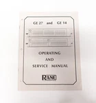 Rane GE27 / GE14 Graphic Equalizer Operating And Service Manual. Fixed Price $35.00.
