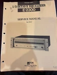 Toa E-2300 E2300 Equalizer Service Manual **original**. Fixed Price $19.99.
